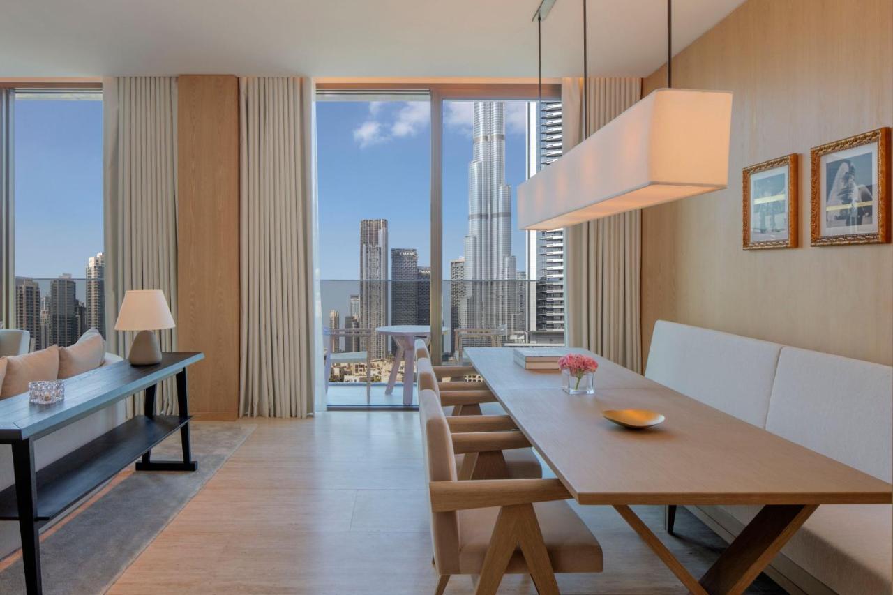 Premier One-Bedroom King Suite Kitchen Balcony Burj Khalifa View