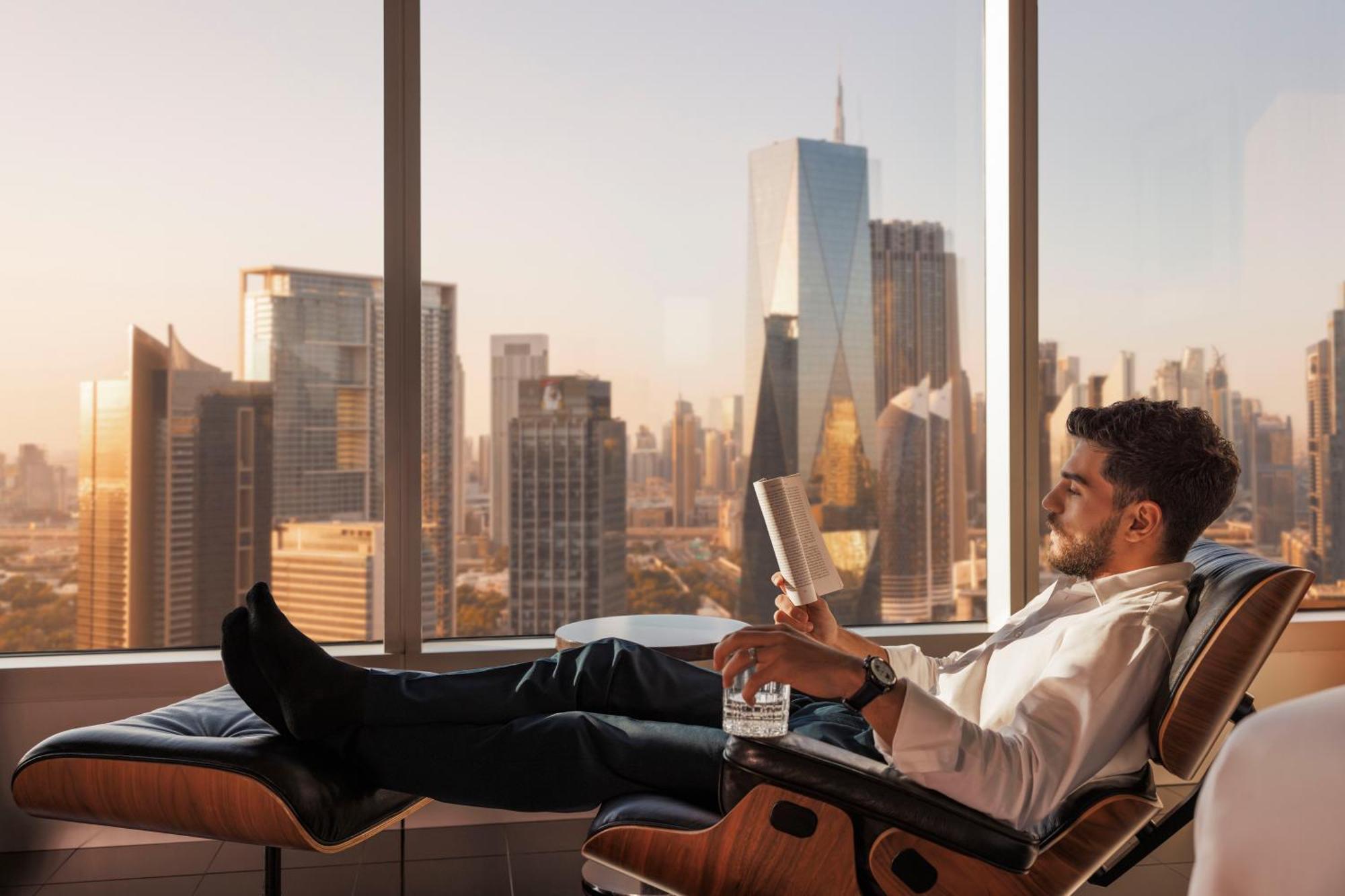 Club Room Skyline Views Direct Connectivity to Museum of The Future Complimentary Signature Afternoon Tea Evening Sundowners Soft Refreshments Canapes